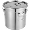 Apriltop 21L Contenitore Ermetico in Acciaio Inossidabile 304 con Coperchio e Chiusura a Morsetto,10-18KG Secchio in Metallo Contenitore Grande per Alimenti per Cani e Mangime per Uccelli