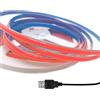 Cleiscry, striscia LED COB 5V, 400 LED/m, 5 mm, senza punti, flessibile, luci a nastro per l'illuminazione di armadi e case (rosso 625 nm, 3 m)