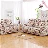 Morbuy Copridivano Elasticizzato Tre Due posti con Penisola, Morbuy Beige Senza Braccili Fodera Copridivani Universale Divano con Corda Fissa Sofa Protettore Copertura Divano (3 posti,Peonia)