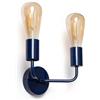 LEDKIA LIGHTING Applique da Parete Metallo 2 Faretti Jayso Azzurro E27