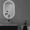 ApeJoy Specchio da bagno ovale a LED, 45 x 75 cm, antiappannamento, con cornice in metallo nero opaco, con interruttore tattile, regolabile, bianco caldo/bianco freddo/neutro AJ59S