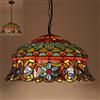 WTTWW Lampadari Stile Tiffany, plafoniere in Vetro Colorato Vintage con Paralume, Illuminazione Sospesa Decorativa Stile Industriale Retrò per Soggiorno Camera da Letto [Classe Energetica A++], I