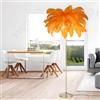 YYUTLUO Lampada Moderna Con Piume, Lampada Da Terra In Piume Di Struzzo Naturale, Altezza 160cm, Palo E Base In Oro, Lampadine LED G4 A 3 Temperature Di Colore, Soggiorno, Ufficio(Colore Arancione)