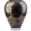 Terroso - Vaso - Vetro nero soffiato a bocca - Aspetto lussuoso, elegante e raffinato - 33 cm di altezza - Effetto marmo - Vaso per fiori