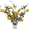 Woration Rami di limone artificiali da 49 cm, frutta finta gialla decorazione per la casa fai da te composizione floreale fotografia puntelli 5 pezzi