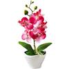 ARMYJY Orchidea artificiale Orchidea Fiori falsi rossi Phalaenopsis in vaso, fiore artificiale in vaso per la decorazione della casa e della festa di nozze
