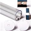 Aftertech® 2m 2metri 2020 20mm ø PROFILO ALLUMINIO TONDO PER STRISCE STRIP LED BARRA RIGIDA 2MT + COVER TRASPARENTE