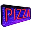 DS&DV 3D Pizza Neon Sign, 19inches Ultra Bright Infinity Mille Layer Specchio Pizza Luce per Pizzeria Decorazione Cucina Ristorante Bar Regalo (Pizza rossa blu)