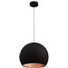 L+ Lampada a Sospensione Sfera Moderna Realizzata a Mano Paralume Metallo E27 per Cucina Soggiorno Camera Design Moderno Nero Foglia Rame Ø25cm