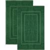 NatureMark Set di 2 Tappeti da Bagno 50x80 cm - Cotone Spugna 800 g/m² - Tappeti Bagno Spessi e Altamente Assorbenti - Asciugatura Rapida - Senza Base in Gomma - Verde Scuro