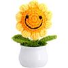 EANAGO Fiore all'Uncinetto Girasole Giallo come Decorazione di Benessere per Voi Stessi o come Regalo - Fiore all'Uncinetto Fatto a Mano - Idea Regalo