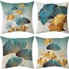 ZJILIXIA 4 Pezzi Federe Cuscini Divano 40x40cm,Federe per Cuscini Fiori Primaverili,Federa per Cuscino in Lino,Federa per Cuscino Farfalle E Uccelli Da Giardino Fiorito,Per Divano Decorazione Della Casa (G)