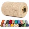 LEREATI Corda Macrame 1mm x 200m Filo Macrame Cordoncino Cotone Spago Colorato, Macramè Filo Cordino per Borse Uncinetto, Arazzo da Parete, Decorazioni, Fai da Te Artigianale (Giallo Liquirizia)