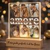 SBUGATTA Lampada Personalizzata con Foto e Nomi - Regalo Romantico Coppia Personalizzato - Idea Regalo San Valentino, Anniversario, Fidanzata, Fidanzato, Natale - Lampada LED Plexiglass Base in Legno