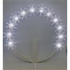 Fatma CORONCINA LUMINOSA DECORATIVA CON LAMPADINE A LED BIANCO FREDDO DIAMETRO 14 CM CON TRASFORMATORE 220V
