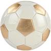 Generic 12 magneti calamite in resina per bomboniera ideali per bomboniere nascita laurea comunione cresima vari soggetti e animali (Pallone calcio bianco e oro 4,5 cm)