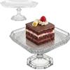 OCEANO Alzata per Torta in Vetro Trasparente con Piedistallo Alzatina Elegante per Dolci, Pasticceria e Finger Food Piatto da Portata Vintage con Base Ottagonale per Matrimoni e Feste (Quadrato)