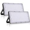 Bellanny Faretti a LED per esterni 100W 10000LM Faro LED Bianco Caldo 3000K Proiettore, Impermeabile IP65 Faretto Luci di Sicurezza, Lampada da Esterno per Terrazza Giardino Magazzino Garage,2Pezzi