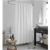 probath Tenda da doccia in tessuto, colore bianco, larghezza e altezza a scelta, 90/120/150/180/200/220/240/320 anelli, nastro per tende o occhielli in metallo (240 x 250 cm, con occhielli in plastica