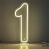 DS&DV Targa al neon a LED con numero 1, 50,8 cm, luminosità regolabile, luce al neon in silicone con supporto in acrilico, per compleanno, matrimonio, festa, decorazione autoportante (bianco caldo