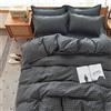 Morbuy Set di Biancheria da Letto 4 Pezzi - Plaid Stampa Set Copripiumino in Microfibra con 1 Lenzuola Piane e 2 Federe per Letto Singolo Matrimoniale King (Grigio Scuro,150x200cm /1.5M)