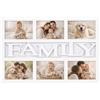 PALUPLUS Cornice multifoto per 6 fotografie di colore Bianco, Misura 48x33 cm, Portafoto da parete con scritta Family, Formato foto 10x15 cm, per cucina, salotto, camera da letto -8695F -1,3