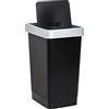 TATAY Pattumiera Smart, 25L di Capacita, Coperchio Inclinabile, Polipropilene, senza BPA, Sacco della Spazzatura da 30 litri, Nero, Misure 26 x 34 x 47cm