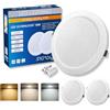 Sigmaled lighting - 2 Spot LED da Incasso 18W, Spot Ultra Slim 1850 lm, 3 Colori Luce Calda Naturale Fredda, IP44 Bagno Interno Esterno Coperto, Cartongesso Soffitto, Foro Ø187-210 mm, 220-240V