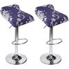uyeoco Stampato Coprisedile per Sedia da Cucina da Bar Senza Schienale 4/2/1 Pezzi, Copri Fodera Sgabello da Bar Quadrato Elasticizzato(#25,2PCS)