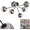 hofstein Plafoniera HOFSTEIN Gastor, lampada da soffitto in metallo/vetro nei colori nero/fumo/trasparente, lampada dal design moderno con paralumi in vetro (Ø 15 cm), 6 x E14, senza lampadine