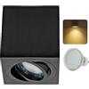 Sweet Led Faretto da incasso quadrato GU10, orientabile, 80 x 80 x 84 mm, faretto da soffitto argento spazzolato, con LED da 230 V (5 W, 430 lm, 3000 K bianco caldo)
