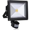 ALPHA DIMA 10W 20W 30W 50W 100W Faretto con Sensore di Movimento, Faro LED Esterno,IP65 Impermeabile LED Esterno,Illuminazione Bianco Calda 3000K,Lampada a Rsparmio Energetico a LED per Cortile