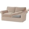 KYJSW Copridivano in Velluto 1/2/3/4 Posti, Copridivani Ektorp Elasticizzato Antiscivolo con Fodera Separata per Schienale E Federa per Cuscino (Colore Sabbia,2 Posti 5 PCS)