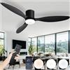 AQLEDY Pale Da Soffitto Con Luce E Telecomando Silenzioso Lampadario Con Ventilatore Ventola Soffitto Con Luce Design Memoria Dimmerabile LED 6 Velocità Motore DC Reversibile E Timer-Black||42in