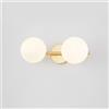 Mengjay Applique da Parete Interno Moderno,2 Luci Lampada da Specchio Bagno Oro,Plafoniera da Parete con Paralume a Globo in Vetro,G9 Lampada a Muro Retro per Camera da Letto Soggiorno (2 Luci)