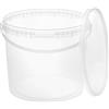 BenBow Secchio con coperchio 5l trasparente 20x 5 litri - sicuro per gli alimenti, stabile, ermetico - secchio di plastica con manico - vuoto