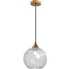 Euone_Clothes Lampadario a Sospensione a Sfera in Vetro Ondulato con Finitura Oro Lampada a Sospensione a Soffitto Industriale Vintage E27 Per Sala da pranzo Cucina - Chiaro