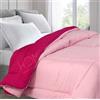 Home Tresor - Trapunta Letto Singolo Invernale Pesante 350 gr/mq Tinta Unita Bicolore, Piumone Una Piazza Colorato Reversibile Double Face Ampia Misura Cm. 180x260 (Rosa/Fucsia)