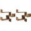 vidaXL Mensole Angolari 2pz Legno Antico 40x40x49,5 cm in Truciolato, ripiano a Parete, ripiano per Esposizione a Parete, ripiano a Parete