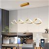 LIYYANG Lampada sospensione LED Creative Spiral soffitto tavolo pranzo Isola cucina Lampade sospensione Lampada sala pranzo Dimmerabile telecomando Lampadario moderno per ufficio cucina Studio (oro, L100cm)
