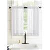HOME ZEN HOUSEHOLD LINEN COPPIA TENDE BOUCLÈ EFFETTO LINO TINTA UNITA SEMITRASPARENTE CON PASSANTE (BIANCO, 150A x 60L cm (2 Pannelli))