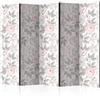 murando - Paravento Decorativo Bifacciale Fiori 225x172 XXL 5 Pannelli Divisori - Stampa su due Lati su Tela in TNT - Separe Divisorio per la Casa - Non Trasparente - Foglie b-C-0264-z-c