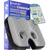 Healthfix - Cuscino in schiuma viscoelastica per sedia da ufficio e auto, cuscino ortopedico per coccige e sollievo dal dolore alla sciatica e al coccige, cuscinetto per sedia comodo di prima qualità
