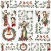 WANDIC 3 fogli di adesivi trasferibili con scritta Merry Christmas, per diari spazzatura, piante, decorazioni per mobili, fai da te, scrapbooking, 15 x 30 cm
