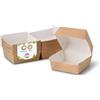 BIOZOYG Take Away Burger Box 300 pezzi I Scatole per hamburger con coperchio incernierato in cartone di fibra fresca I Imballaggio resistente ai grassi marrone-bianco 11,5 x 10,5 x 8 cm I Riciclabile