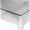 emmevi Tovaglia Trasparente Antimacchia Moderna Plastificata Lucida Copritavolo Pvc Mod.LUX 140X140 DIS_17