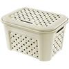 Tontarelli Arianna Cesta Biancheria con Coperchio, Plastica, Beige, 24 Litri