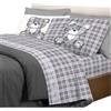 PELLECCHIA 1969| Set Lenzuola Letto Fantasia Orsetto Tartan 100% Cotone Made in Italy Lenzuolo sopra + sotto con Angoli + Federa/e con Stampa su due i Lati (Grigio)
