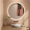 Dripex Specchio Bagno LED 70 cm - Rotondo Specchio da Trucco con Luce - Anti Nebbia - 3 Temperature Colore e Dimmerabile 3000K-6500K- HD Moderno Specchio da Parete con Funzione memoria-IP44