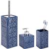 Wenko Set di accessori da bagno Wenko Cordoba, 3 pezzi, in colore blu scuro